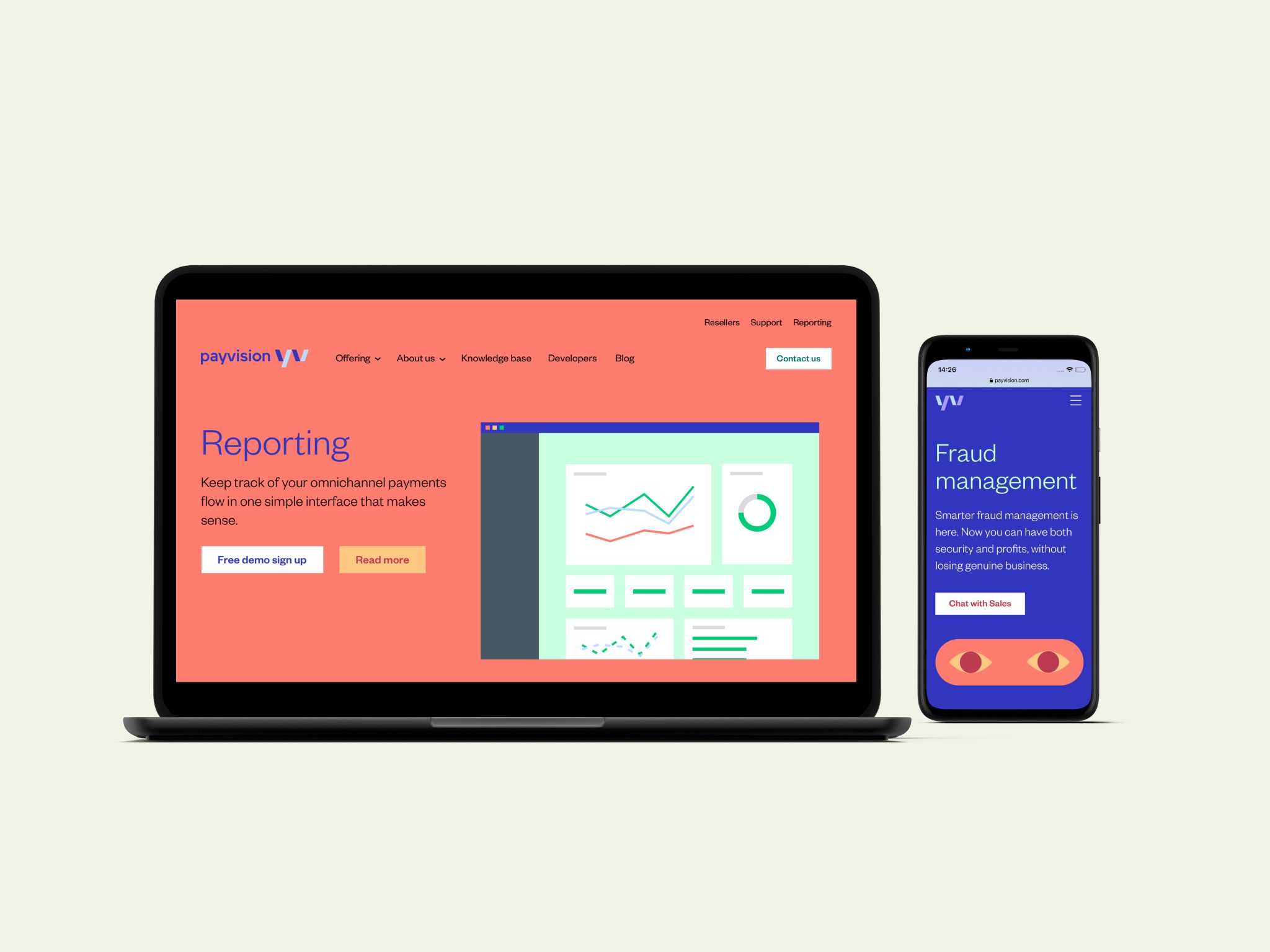 Payvision rebrand and product screens