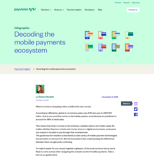 Final Payvision website page design