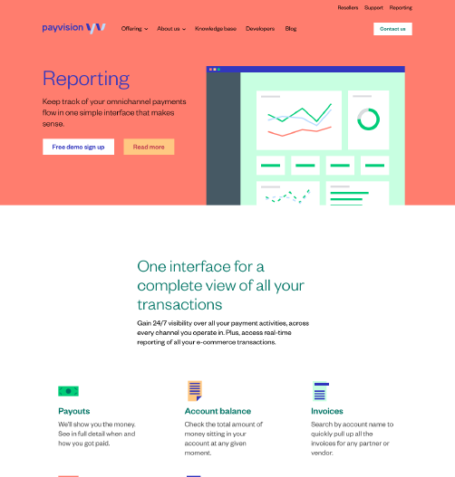 Final Payvision reporting page design
