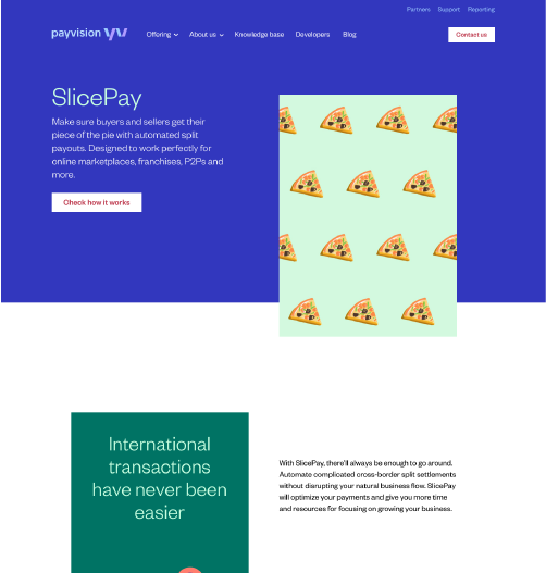 Final Payvision website page design