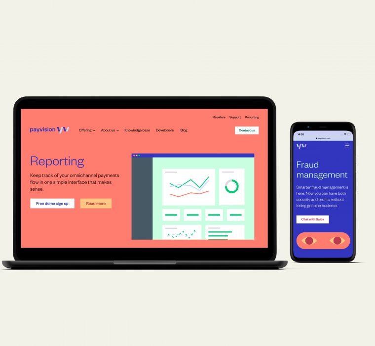 Payvision rebrand and product screens